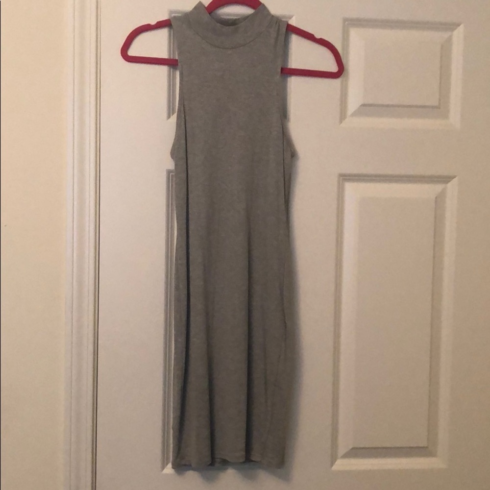 Gray ribbed tank dress